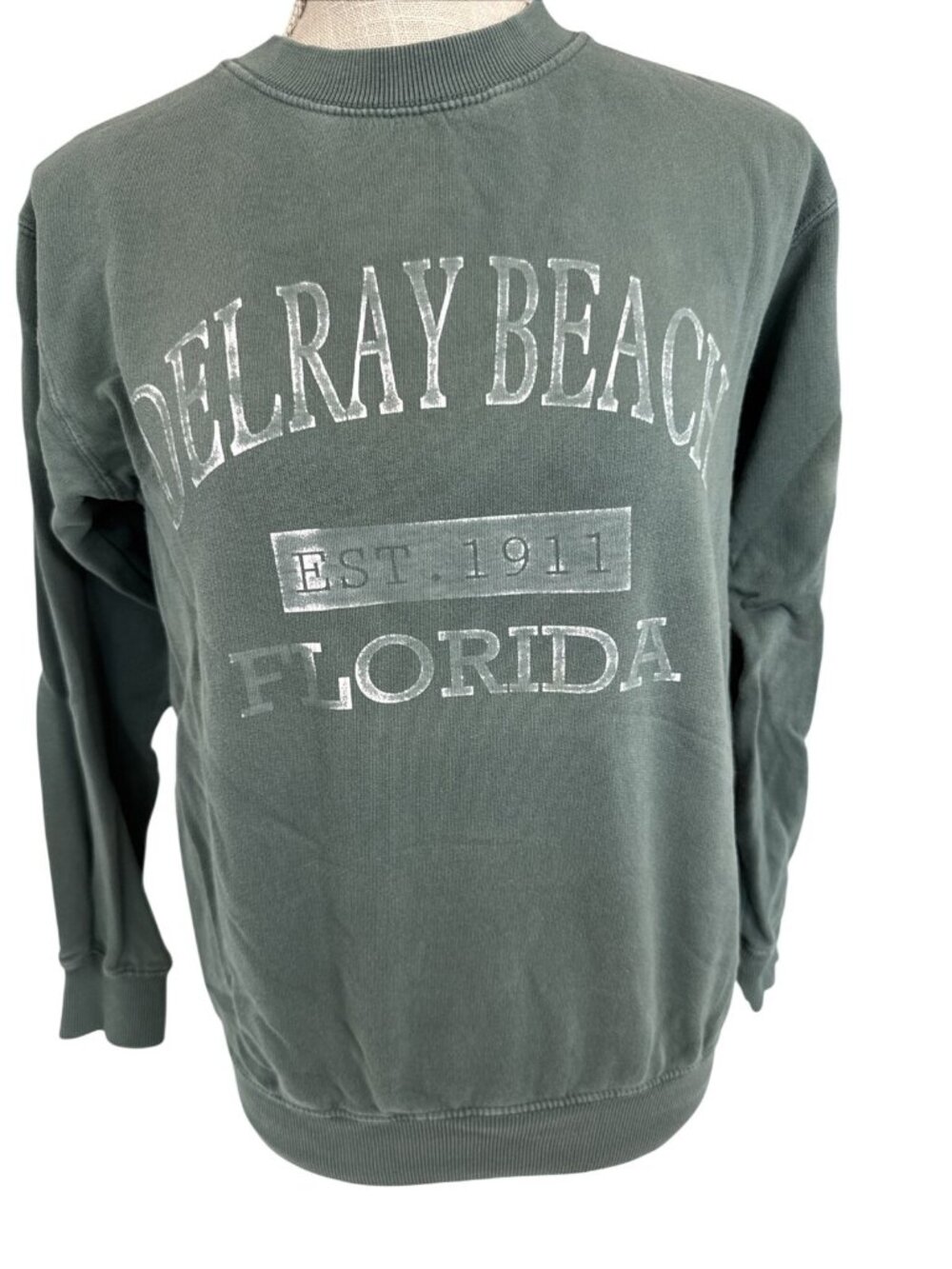 Delray Beach Florida Sweatshirt Size S Comfortex USA 80% Cotton 20% Polyester